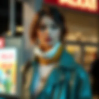 A model exhibiting a chic transparent coat paired with seasonal attire