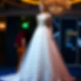 Elegant evening gown showcasing modern design elements