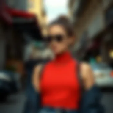 Contemporary Street Fashion Highlighting Sleeveless Turtleneck Trendy street style incorporating a sleeveless turtleneck