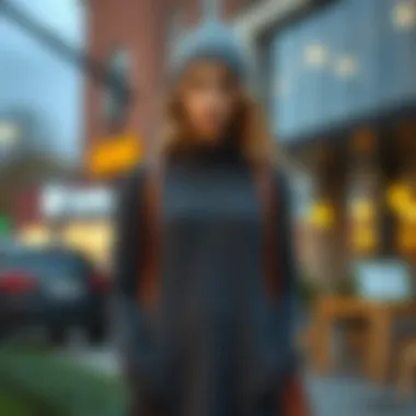 A beautifully coordinated outfit featuring a knitted dress