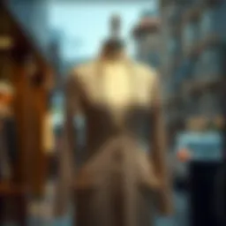 Elegant knitted long cardigan displayed on a mannequin