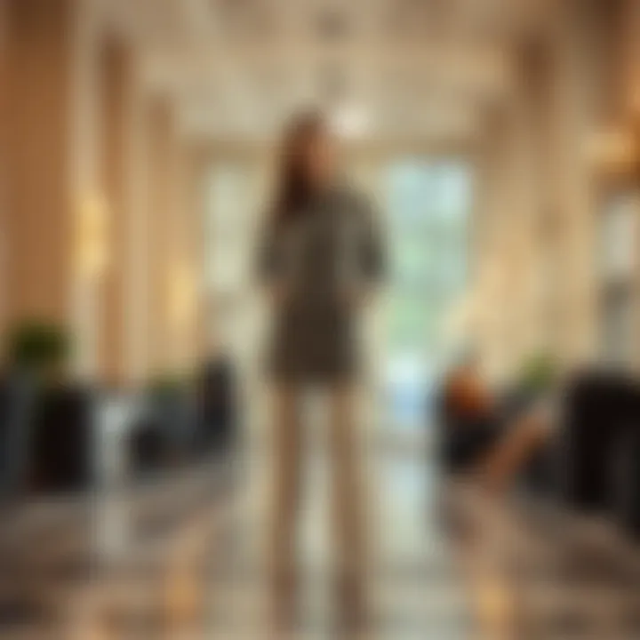 Sophisticated tunic pants ensemble for formal occasions.