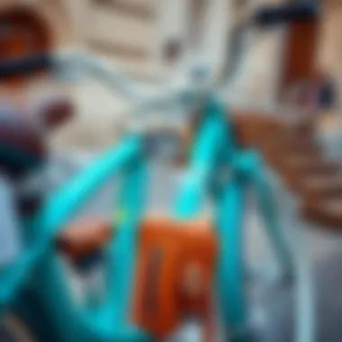 Style Fusion: Accessories that Complement Turquoise Stylish outfit accessories complementing a turquoise bicycle