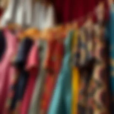 Fabrics for Long Dresses Variety of fabrics for long dresses displayed together