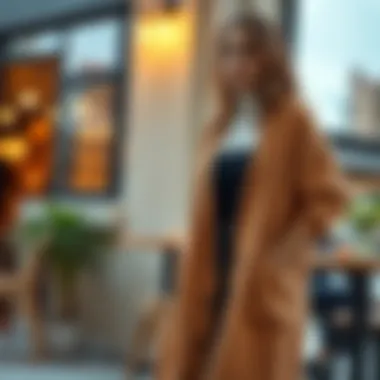 Chic long cardigan in a fashionable setting