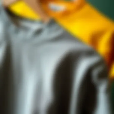 Quality Fabric Choices Close-up of fabric selection for V-neck t-shirts highlighting quality