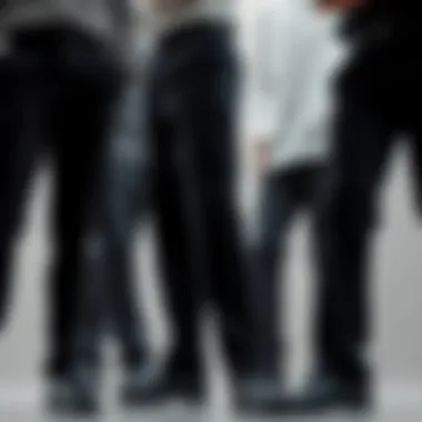 Diverse Styles of Black Trousers Variety of black fabric trousers showcasing different styles