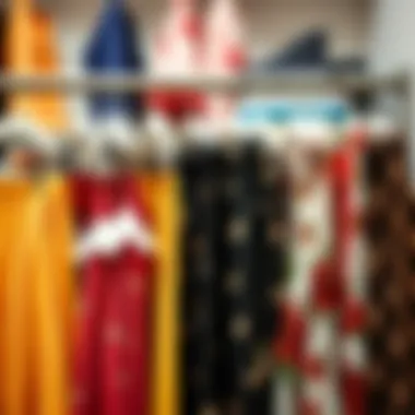 Diverse Collection of Summer Skirts A variety of summer skirts neatly arranged on a clothing rack
