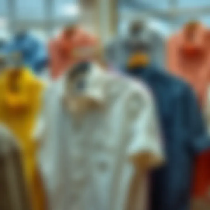 A display of various shirt styles