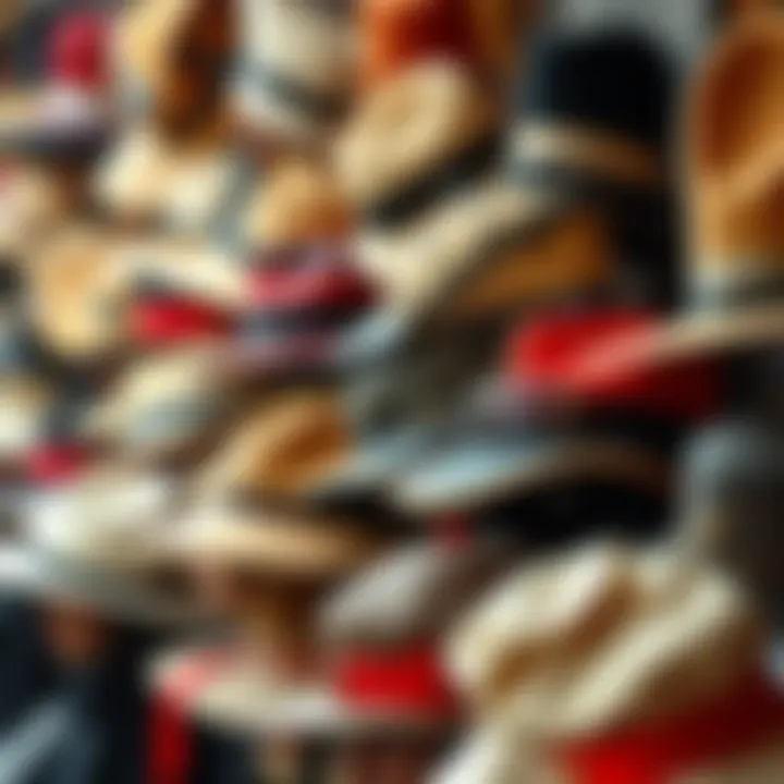 An array of unique designer hats representing various styles