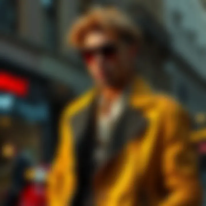 Stylish combination with Versace jacket and accessories