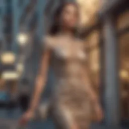 Elegant Vizon Abiye Tesettür Dress