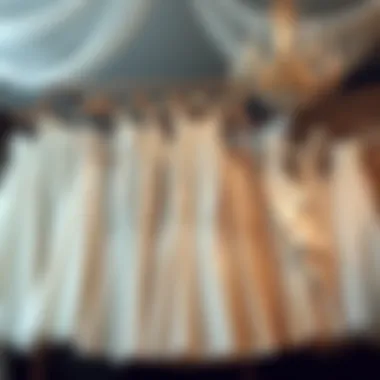 An assortment of wedding dresses in various styles and fabrics