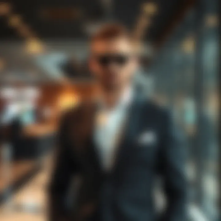 Stylish man wearing a Wessi suit in a professional environment