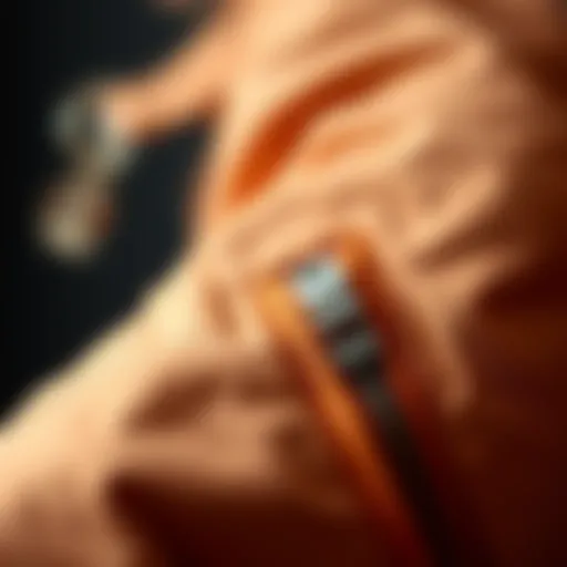 Close-up of a half zipper detail on a stylish jacket