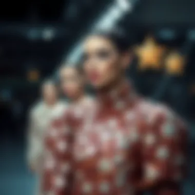 A designer sketch featuring innovative uses of star sequins in contemporary fashion