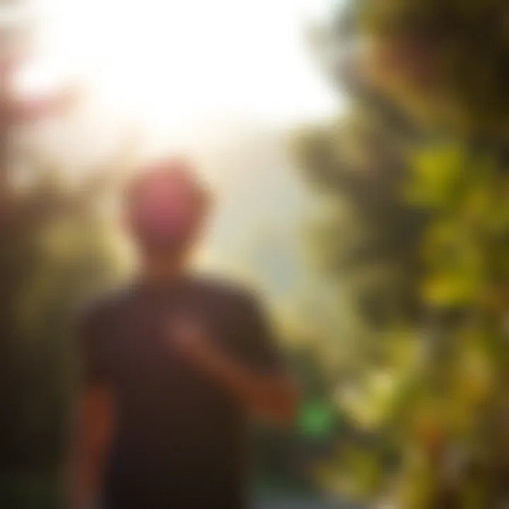 An individual engaging in outdoor physical activity