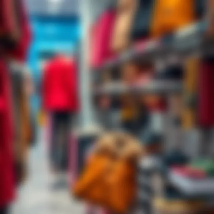 Trendy accessories selection in a vibrant store
